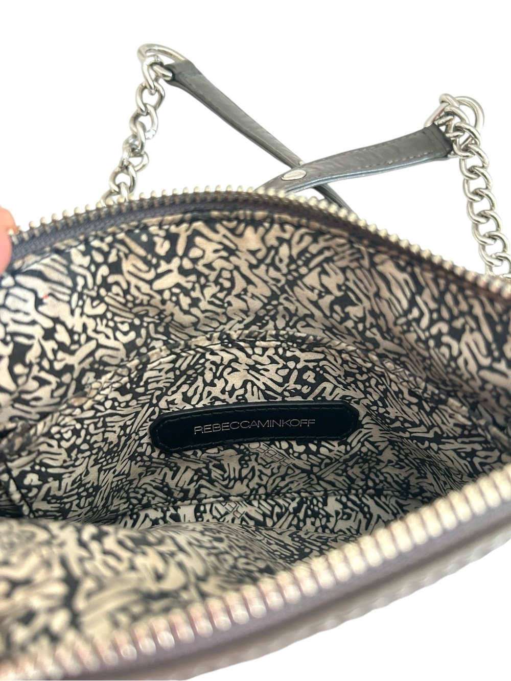 Rebecca Minkoff Mini MAC Leather Crossbody Bag – Gunmetal Gray - Picture 12 of 13